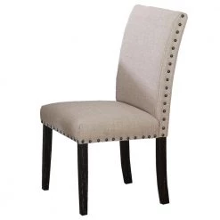 Shantanu Beige Linen Parsons Chairs (Set of 2) by Best Master Furniture