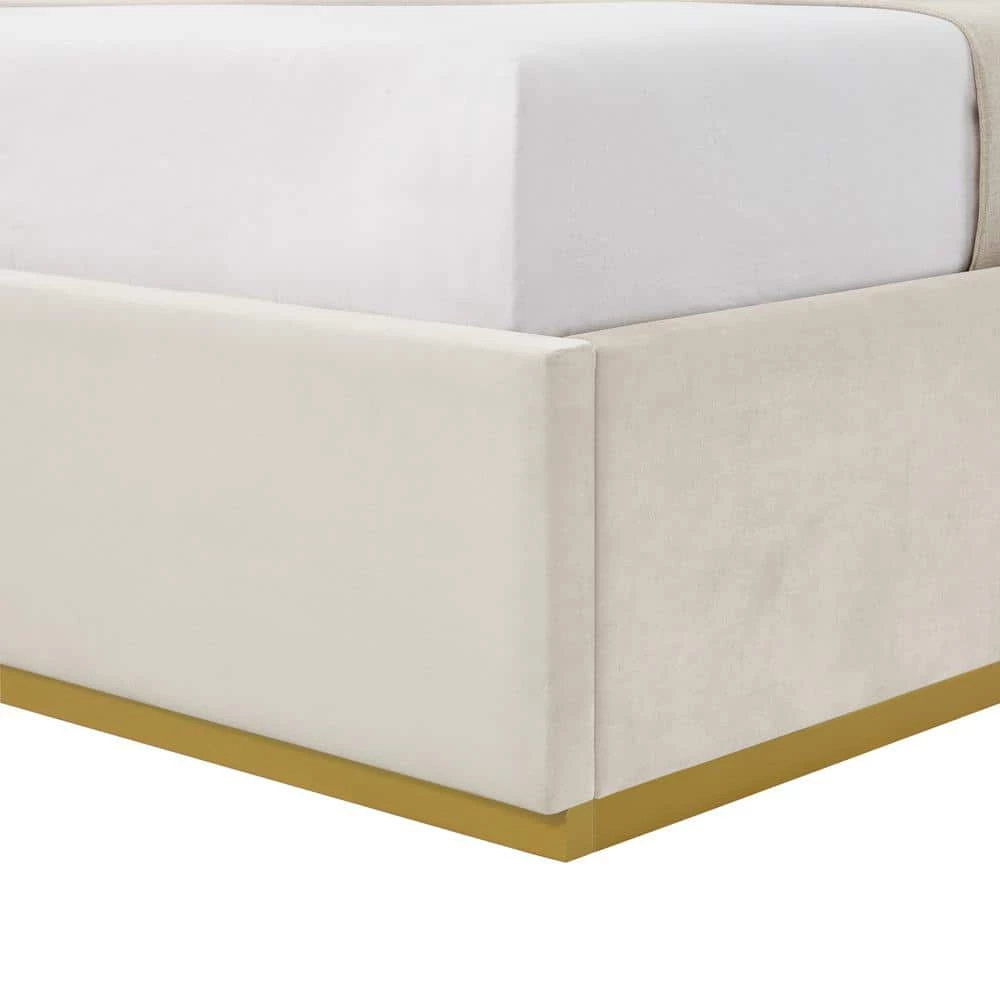 Aksel Beige Velvet King Bed Upholstered by Inspired Home 9 Aksel Beige Velvet King Bed Upholstered by Inspired Home - Image 7