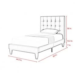 Telford Beige Linen Twin Size Platform Bed by Inspired Home -Inspired Home Sales Store beige linen inspired home panel beds bd24 03bet hd 76 1000