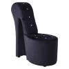 Jackson Black Velvet High Heel Shoe Chair by Best Master Furniture -Inspired Home Sales Store black best master furniture accent chairs 6900vb 64 1000