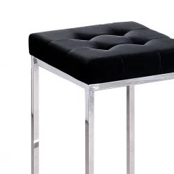 Jersey 26.5 in. H Black Velvet Counter Height Stool in Silver (Set of 2) by Best Master Furniture -Inspired Home Sales Store black best master furniture bar stools jl018vb e1 1000