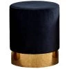 Emma 17 in. H x 14.5 in. W x 14.5 in. D Velvet Black Round Stool by Best Master Furniture -Inspired Home Sales Store black best master furniture ottomans e80 64 1000