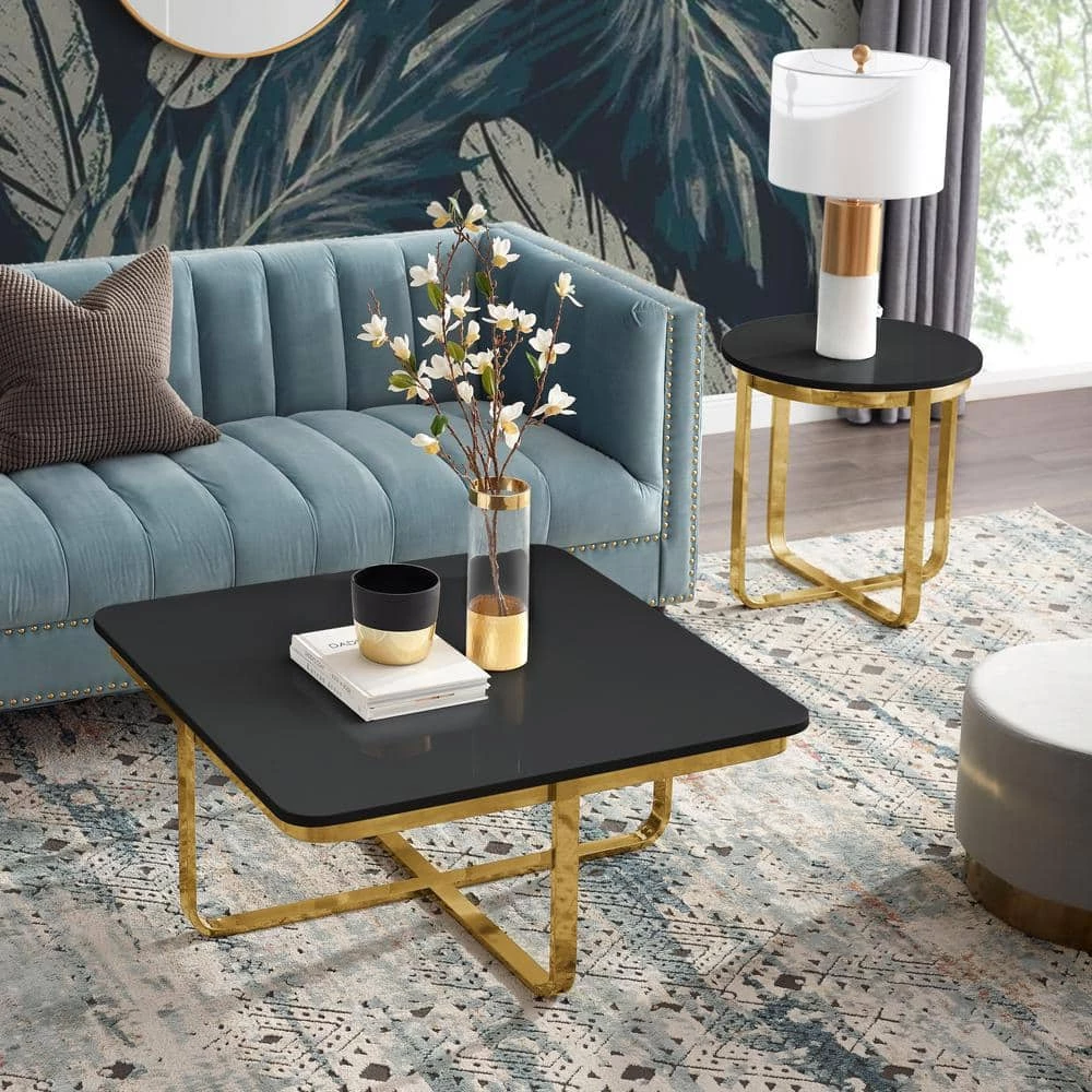 Lanna 40 in. Black/Gold Medium Square Wood Coffee Table by Inspired Home 10 Lanna 40 in. Black/Gold Medium Square Wood Coffee Table by Inspired Home - Image 8