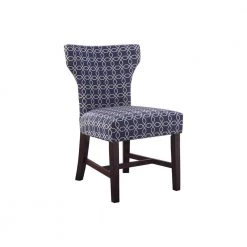 Todd Upholstered Fabric Accent Chair, Blue/White by Best Master Furniture