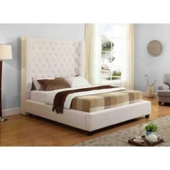 Empress Cream Queen High Profile Platform Bed by Best Master Furniture 7 Empress Cream Queen High Profile Platform Bed by Best Master Furniture -Inspired Home Sales Store cream best master furniture panel beds yy128cq 31 1000