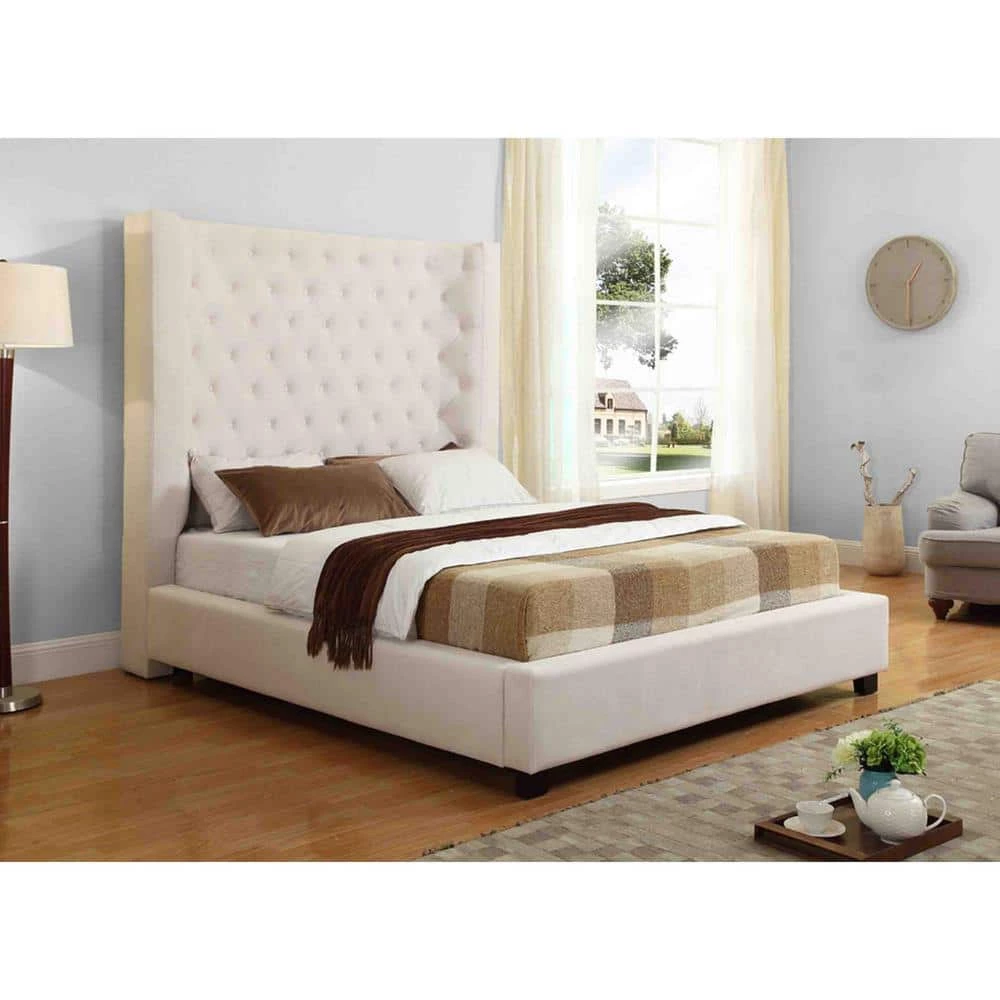 Empress Cream Queen High Profile Platform Bed by Best Master Furniture 5 Empress Cream Queen High Profile Platform Bed by Best Master Furniture - Image 3