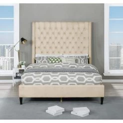 Bellanova Cream Tufted Velvet King Platform Bed by Best Master Furniture 10 Bellanova Cream Tufted Velvet King Platform Bed by Best Master Furniture -Inspired Home Sales Store cream best master furniture platform beds b1930vcrek 4f 1000