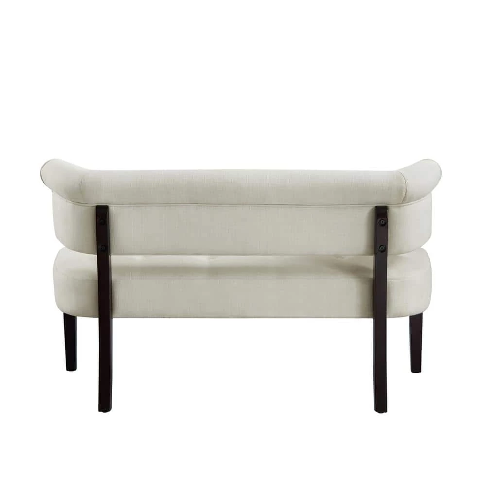 Mack Cream White Bench Upholstered Linen 48 in. L x 24 in. W x 29 in. H by Inspired Home 10 Mack Cream White Bench Upholstered Linen 48 in. L x 24 in. W x 29 in. H by Inspired Home - Image 8