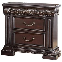 Basin 2-Drawer 30 in. H x 29 in. W x 17 in. D Dark Cherry Nightstand by Best Master Furniture