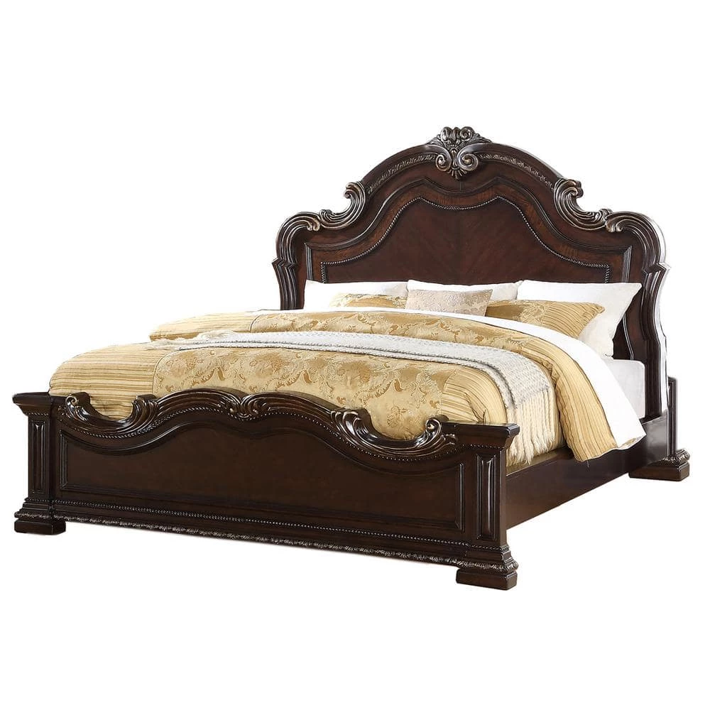 Basin Dark Cherry Wood Traditional Queen Platform Bed by Best Master Furniture 3 Basin Dark Cherry Wood Traditional Queen Platform Bed by Best Master Furniture