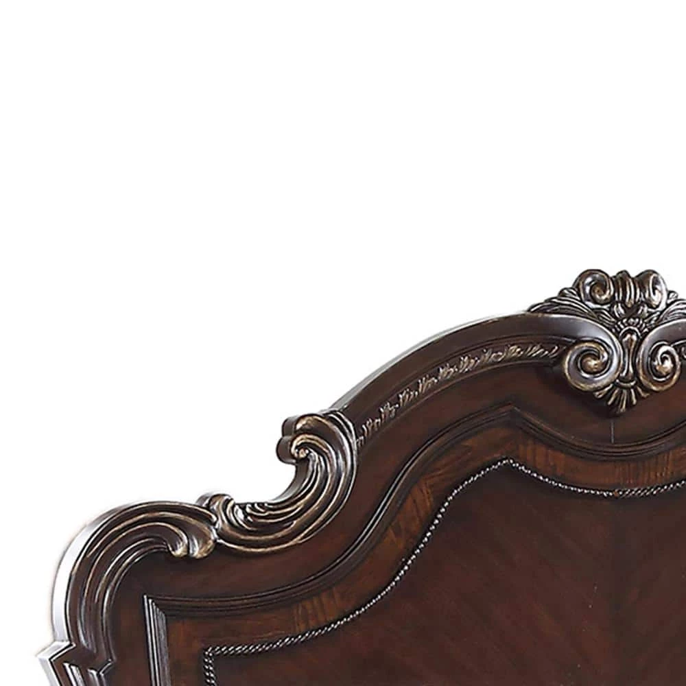 Basin Dark Cherry Wood Traditional Queen Platform Bed by Best Master Furniture 4 Basin Dark Cherry Wood Traditional Queen Platform Bed by Best Master Furniture - Image 2