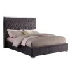 Demarcus Dark Grey Velour Upholstered Eastern King Bed by Best Master Furniture