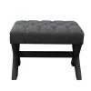 Charlize Dark Grey Linen Button Tufted Silver Nailhead Trim X-Leg Ottoman by Inspired Home -Inspired Home Sales Store dark grey linen inspired home ottomans on06 03dg hd 64 1000
