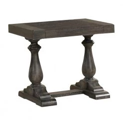 Amy 27 in. Dove Gray Rectangular End Table by Best Master Furniture