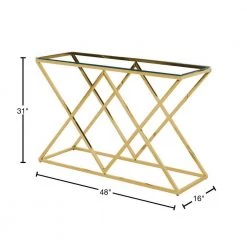 Santa Ana 48 in. Gold Rectangle Glass Console Table by Best Master Furniture -Inspired Home Sales Store gold best master furniture console tables e49 40 1000