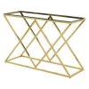 Santa Ana 48 in. Gold Rectangle Glass Console Table by Best Master Furniture