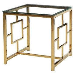 Yasmin 22 in. Gold Square End Table by Best Master Furniture