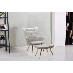 Marcella 2-piece Gray Velvet Accent Chair with Ottoman Set by Best Master Furniture -Inspired Home Sales Store gray best master furniture accent chairs wx2931vg 31 1000