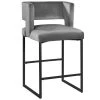 Lynx 36.5 in H Gray Velvet Bar Stools in Matte Black (Set of 2) by Best Master Furniture -Inspired Home Sales Store gray best master furniture bar stools lx906g 64 1000