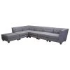 Brenda 6-Piece Gray Linen Fabric Modular Symmetrical Sectionals by Best Master Furniture -Inspired Home Sales Store gray best master furniture sectional sofas r168g6 64 1000