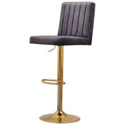 Yucca 38.5 in. H - 46.5 in. H Gray/Gold Adjustable Velvet Swivel Bar Stools (Set of 2) by Best Master Furniture -Inspired Home Sales Store gray gold best master furniture bar stools yk9175gg 40 1000