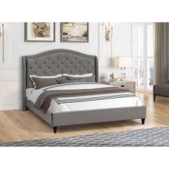 Kaiser Grey Velvet Queen Upholstered Tufted Platform Bed by Best Master Furniture 7 Kaiser Grey Velvet Queen Upholstered Tufted Platform Bed by Best Master Furniture -Inspired Home Sales Store gray velvet best master furniture platform beds yy131vgq 31 1000