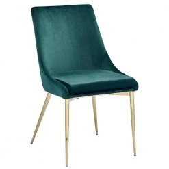 Taylor Green Side Chairs with Gold Legs (Set of 2) by Best Master Furniture
