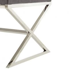 Elora Grey/Chrome Upholstered X-Leg Velvet Ottoman by Inspired Home 17 Elora Grey/Chrome Upholstered X-Leg Velvet Ottoman by Inspired Home -Inspired Home Sales Store grey chrome inspired home ottomans on67 02gr hd 31 1000