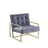 Bradley Grey Velvet With Gold Plated Accent Chair by Best Master Furniture