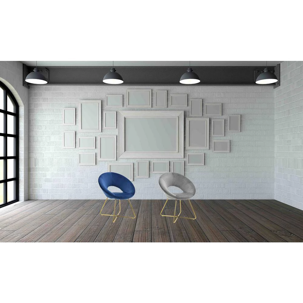 Jasmine Velvet With Gold Plated legs Accent Chair, Grey by Best Master Furniture 8 Jasmine Velvet With Gold Plated legs Accent Chair, Grey by Best Master Furniture - Image 6