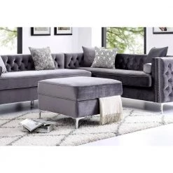 Olivia Grey Velvet Metal Y-Leg Square Storage Ottoman by Inspired Home 15 Olivia Grey Velvet Metal Y-Leg Square Storage Ottoman by Inspired Home -Inspired Home Sales Store grey inspired home ottomans so01 02gr hd 31 1000