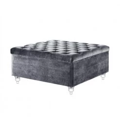 Saige Grey Velvet Tufted Square Acrylic Leg Cocktail Table Storage Ottoman by Inspired Home 14 Saige Grey Velvet Tufted Square Acrylic Leg Cocktail Table Storage Ottoman by Inspired Home -Inspired Home Sales Store grey velvet inspired home ottomans on15 02gr hd c3 1000