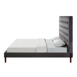Telford Grey Velvet Button Tufted Platform Queen Bedframe by Inspired Home -Inspired Home Sales Store grey velvet inspired home panel beds bd24 02grq hd 1f 1000