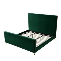 Stefania Hunter Green King Size Velvet Platform Bed by Inspired Home
