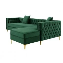 Olivia Hunter Green/Silver/Gold Velvet 4-Seater L-Shaped Right-Facing Sectional Sofa with Nailheads by Inspired Home 17 Olivia Hunter Green/Silver/Gold Velvet 4-Seater L-Shaped Right-Facing Sectional Sofa with Nailheads by Inspired Home -Inspired Home Sales Store hunter green silver gold velvet right inspired home sectional sofas sr01 02hg hd 44 1000
