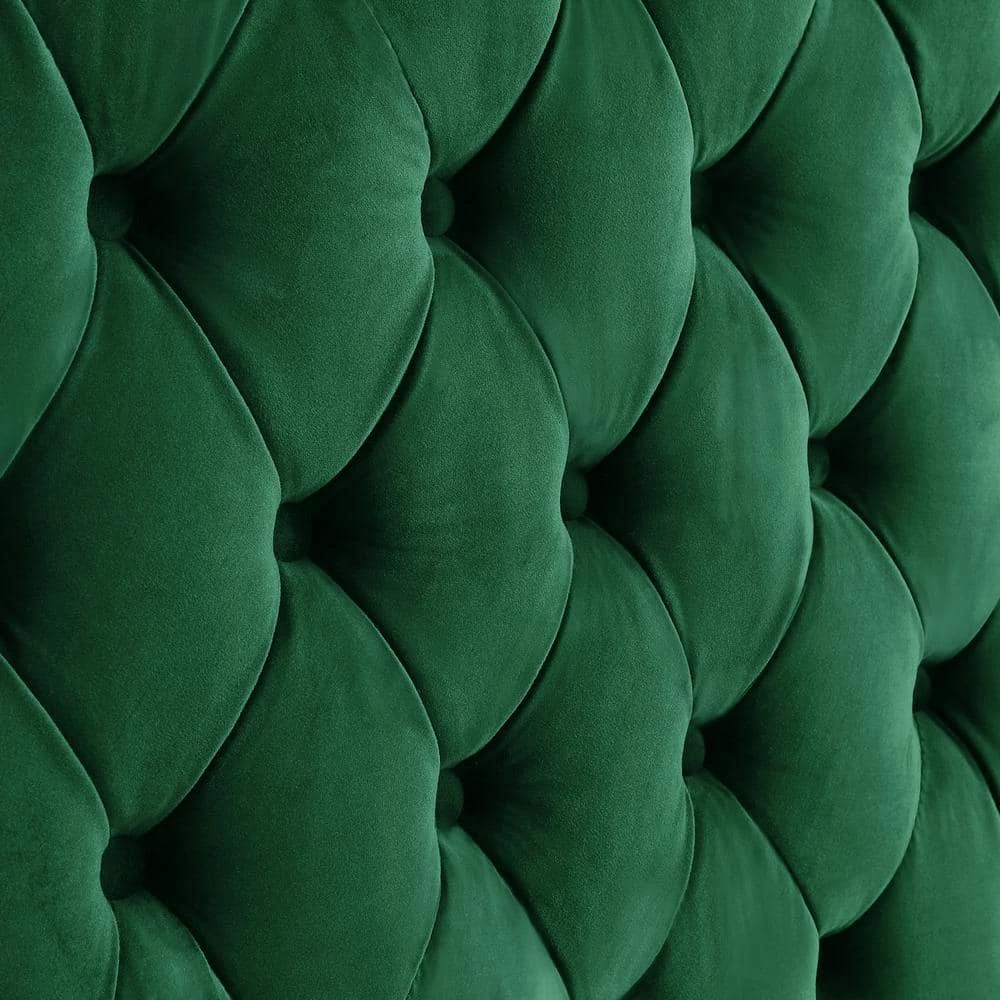 Olivia Hunter Green/Silver/Gold Velvet 4-Seater L-Shaped Right-Facing Sectional Sofa with Nailheads by Inspired Home 5 Olivia Hunter Green/Silver/Gold Velvet 4-Seater L-Shaped Right-Facing Sectional Sofa with Nailheads by Inspired Home - Image 3