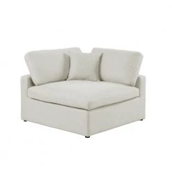 Remington 118 in. W Armless 6-piece Linen Symmetrical Sectional Sofa in White (6-Seater) by Best Master Furniture -Inspired Home Sales Store ivory best master furniture sectional sofas r167c6 4f 1000