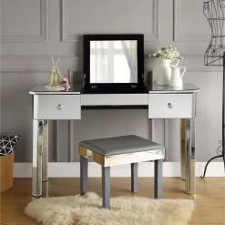 Isla Mirrored Vanity Table with 2-Drawers Lift-Up Top by Inspired Home -Inspired Home Sales Store mirrored inspired home makeup vanities jf78 07nc hd c3 1000