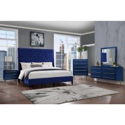 Bellanova Navy Blue Tufted Velvet King Platform Bed by Best Master Furniture 11 Bellanova Navy Blue Tufted Velvet King Platform Bed by Best Master Furniture -Inspired Home Sales Store navy blue best master furniture platform beds b1930vbek 31 1000