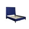 Bellanova Navy Blue Tufted Velvet Queen Platform Bed by Best Master Furniture