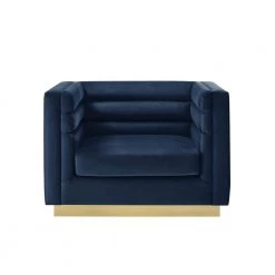 Annemarie Navy Club Chair Upholstered Velvet by Inspired Home