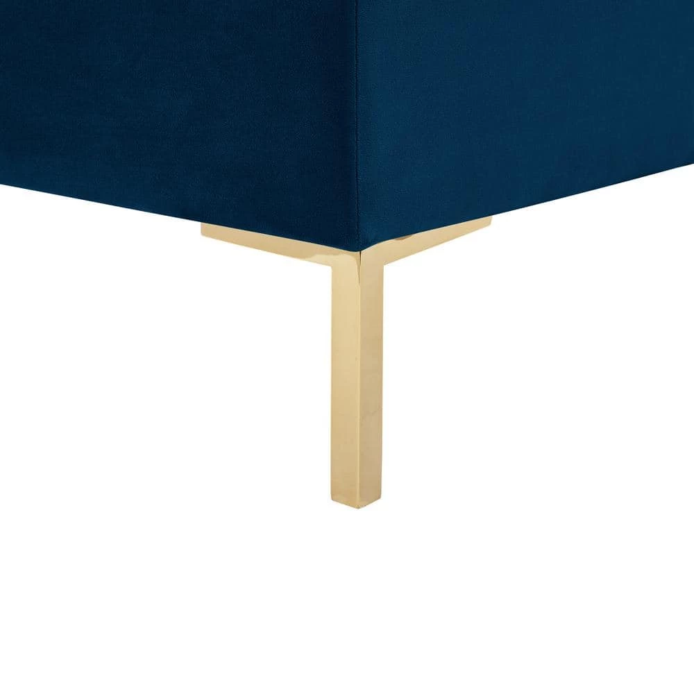 Journie Collection 38.5 in. Wide Flared Arms Velvet Upholstery Traditional Straight Shaped Button Tufted Sofa in Blue by Inspired Home 6 Journie Collection 38.5 in. Wide Flared Arms Velvet Upholstery Traditional Straight Shaped Button Tufted Sofa in Blue by Inspired Home - Image 4