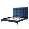 Telford Navy Velvet Button Tufted Platform Queen Bedframe by Inspired Home -Inspired Home Sales Store navy velvet inspired home panel beds bd24 02nyq hd 64 1000
