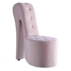 Jackson Pink Velvet High Heel Shoe Chair by Best Master Furniture