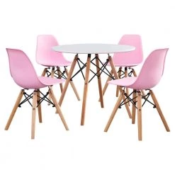 Mable 5-piece Pink Kid's Table and Chair Set by Best Master Furniture