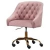 Dulce Pink Velvet Swivel Task Chair with Gold Base by Best Master Furniture -Inspired Home Sales Store pink best master furniture office stools ds2007pg 64 1000