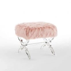 Reida Rose Acrylic X-Leg Faux Fur Ottoman by Inspired Home 15 Reida Rose Acrylic X-Leg Faux Fur Ottoman by Inspired Home -Inspired Home Sales Store rose inspired home ottomans on38 04rs hd 1f 1000