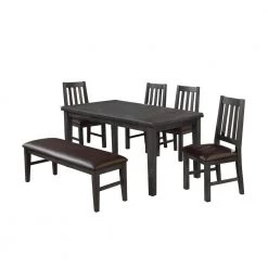 Wendy 6 Pcs Dining Set, Rustic Grey by Best Master Furniture
