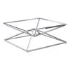 Rosepark Silver Glass with Stainless Steel Square Coffee Table by Best Master Furniture