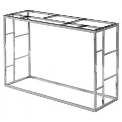 Mason 48 in. Silver Rectangle Glass Console Table by Best Master Furniture